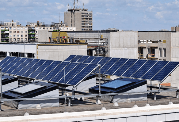 Solar panels on a rooftop for nonprofit organizations